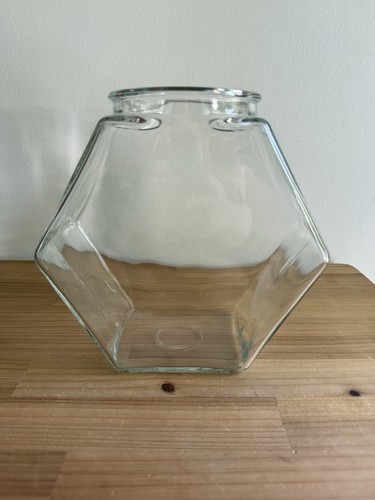 Vintage clear glass - vintage, hexagon