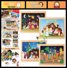 4 Pack Wooden Nativity Scene