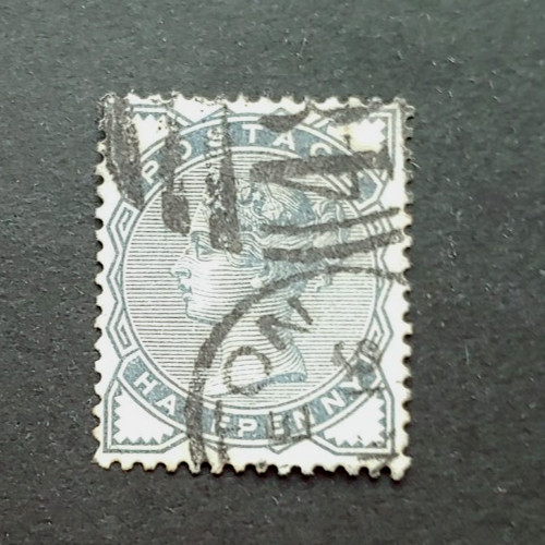 Victoria half penny used - half,