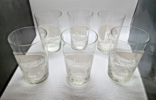 1938 Glasgow Empire Exhibition Set of 6 Glasses Different Transfer Views Tower