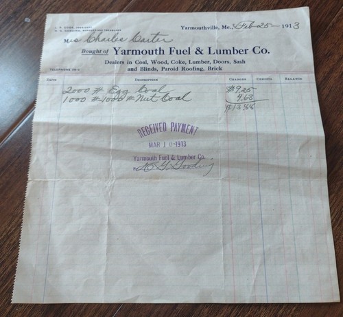 1913 yarmouth fuel - 1913, lumber