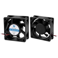 2Pcs DC 24V 60 x 60 x 24mm 7 Vanes 2 Leading Wires Case Cooling Fan for PC Case