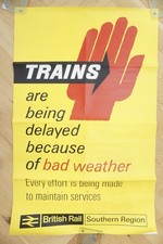 1967 Bad Weather Southern Region British Rail Original Railway Poster 