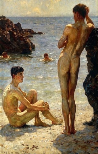 Henry scott tuke oil - oil, painting