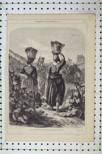 Original old antique print - original,