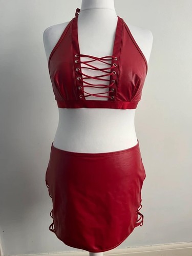 Piece red pvc bra - piece,