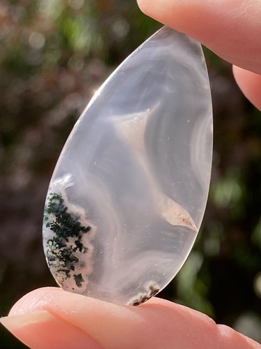Moss agate cabochon teardrop - moss,