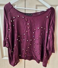 Religion Top Mirrored Oversized Size Small/10/38 Burgundy/Wine/Purple