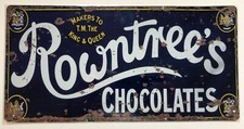Aluminium Vintage Style Wall Sign - Rowntrees Chocolates Blue 12x6 inch [RTREE]