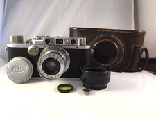 Leica Leitz III converted to IIIf Camera f=5cm 1:3.5, Valoo Hood, filters,251593