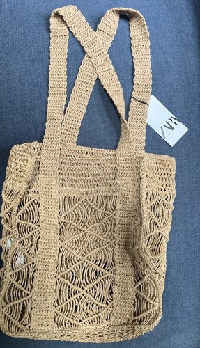 Zara natural straw tote boho - straw, m