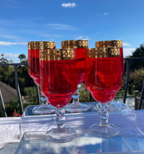 Vtg set 6 MCM Hand blown