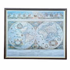 Vintage Blaeu World Map Silver