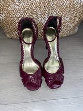 Wine Patent Sandals Shoes Size