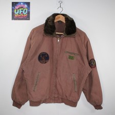 Vintage Men's N-1 DECK Jacket USN Retro Collar Liner Coats Mens Medium Brown