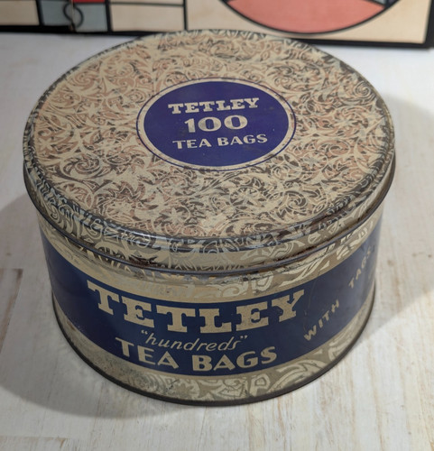 Vintage tetley tea - vintage, tin