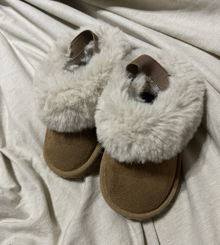 Baby slippers brown - us, brown/white