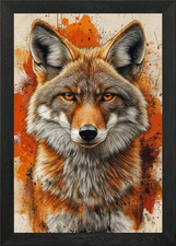 Coyote Portrait with Orange