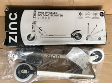 Zinc Two Wheeled Folding Scooter  White  Aged 3 Upwards  NEW