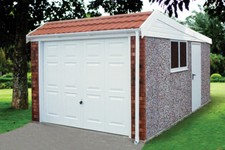 Concrete Garage DELIVERED & INSTALLED Pre-fab Sectional Apex Roof Duchess Shed