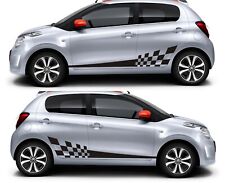 2x Side Stripes Chequer Decals