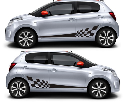 Side stripes chequer decals - side,