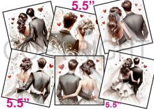 6 XL Card Toppers 5.5" Wedding