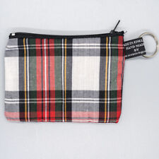White Stewart Tartan Scottish Clan Scot Coin & Cards Purse Cash Money Wallet