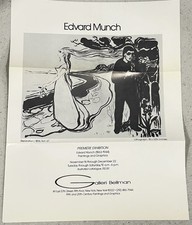 Edvard Munch 1863-1944 Galleri Bellman  Exhibition 8.5” x 11” FLYER 1982