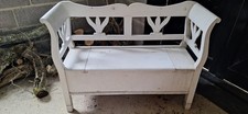 Pretty hand painted shabby chic seat/settle with storage. Seats 3 kids / 2 adult