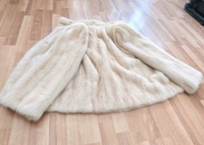 Safuron Cream Real Mink Fur Coat Jacket Size S