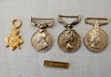 GV & EIIR Miniature Medals x 4 & WW2 Miniature 8th Army Medal Bar No Ribbons