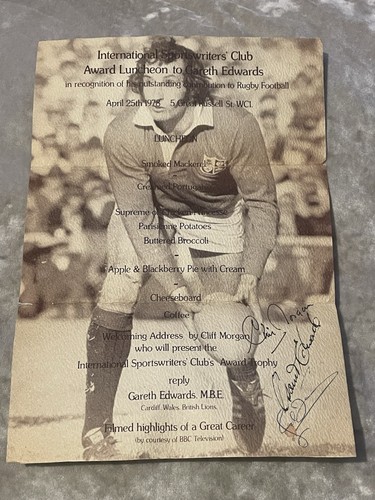 Welsh rugby signed luncheon - rugby,