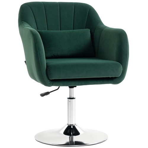 Homcom retro velvet swivel - swivel, tub