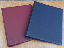 2x Vintage Retro Office Soft Leather Look 4 Ring Binder A4