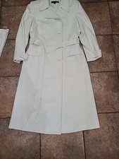 Luxury Anne Klein  Trench Coat Pants Suit Sz 12  Office Boardroom Day to Evening