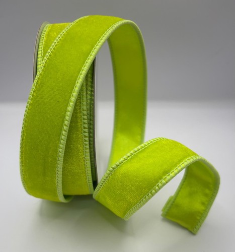 25mm wired neon green velvet - wired,