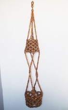 Rare Large Midcentury Beaded Plant Hanger / Hanging Planter 120CM