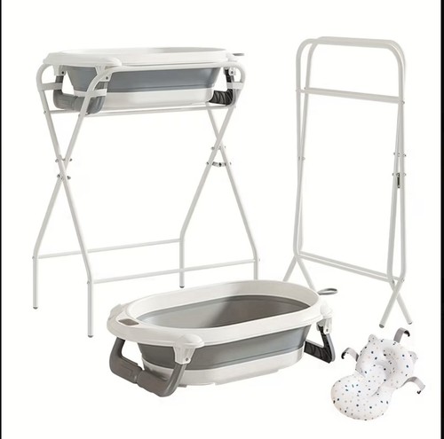 Tri fold baby bath with - with, stand