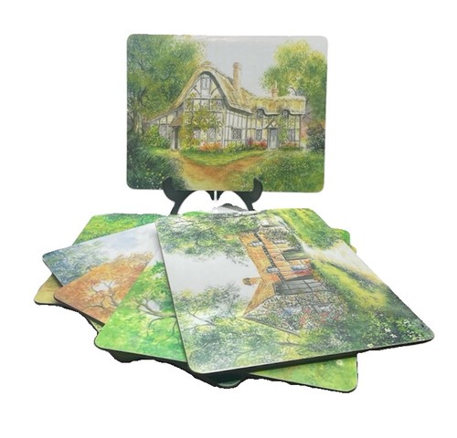 Vintage cork backed placemats - cork,