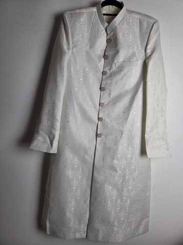 Mens white brocade - mens, indian