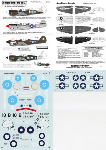 Aeromaster decals p 40n - aeromaster,