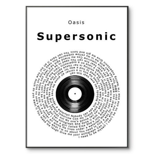 Oasis poster supersonic vinyl - supersonic,