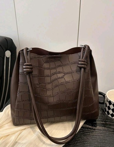 Brown woman faux leather hobo - brown,