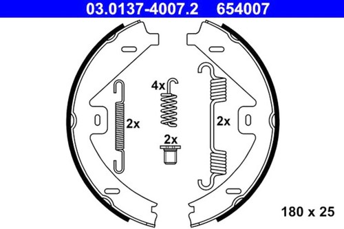Parking brake shoe - parking, set