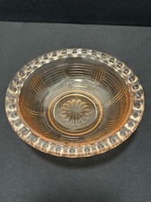 Vintage Orange Pressed Glass Fruit Bowl UV Reactive Mid Century Modern