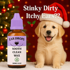 *TOP STRENGTH* Dog Ear Cleaner Drops STOP Shaking Ears Itching Mites Odour Wax