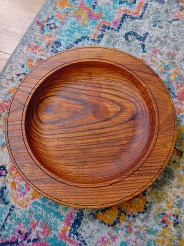 Vintage wood bowl large - large, hand