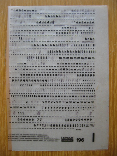 Sheet letraset upper - sheet, x