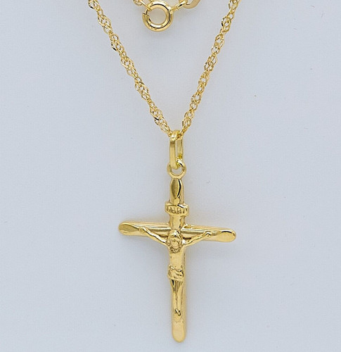375 9ct gold - gold, crucifix